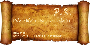 Pödör Krisztián névjegykártya